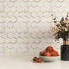Diflart Peel and Stick Kitchen Backsplash Tiles Gold and White