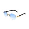 FLAWLESS EYEWEAR Retro Wood Buffs Vintage Style Gangster Rimless Clear