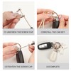 2PCS With Bling Rhinestones White Leather Car Keychain,Bow Keychain for