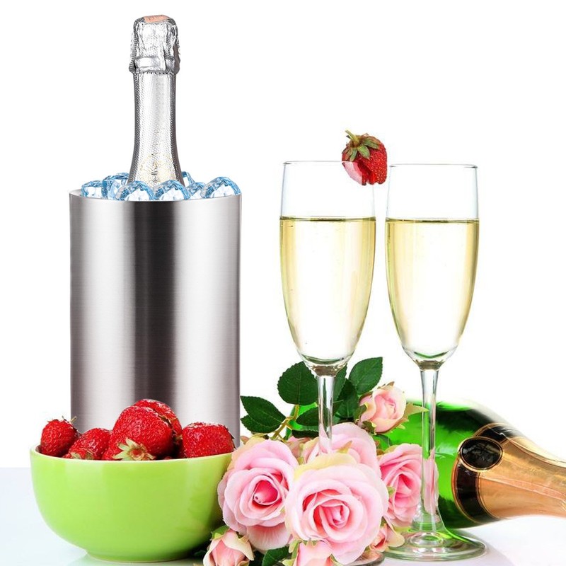 Stainless Steel Ice Bucket Double Wine Cooler