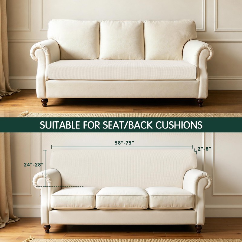 Hokway Couch Cushion Covers Stretch Cushion Covers Sofa Seat Cushion