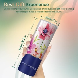 Nurforta Best Grandma Birthday Gifts, Mother's Day Christmas Day Gifts for Grandma from Grandson Granddaughter - Stainless Steel 20oz Grandma Tumblers Gifts