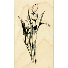 Inkadinkado Tulip Flower Arrangement Mounted Rubber Stamp for Card Making and Scrapbooking, 1.75'' x 3'' x 1''