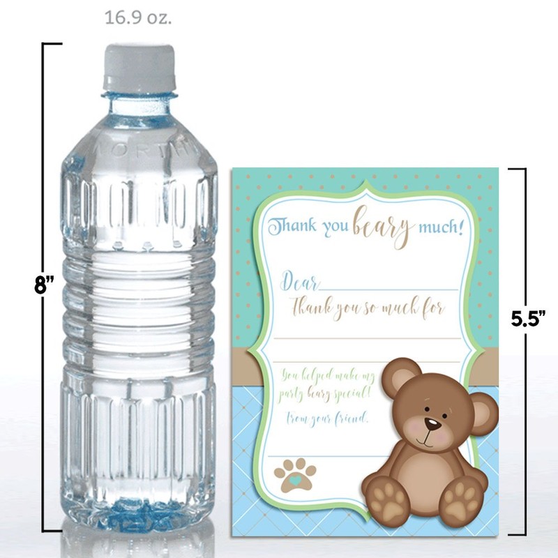 Teddy Bear Boy Themed Thank You Notes for Kids, Ten