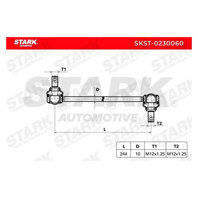 STARK SKST-0230060 Rod/Strut, Stabiliser Bar Brace, Bar Bar, Front Stabiliser