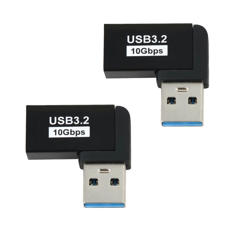 2 PCS USB Winkelstecker 90 Grad USB 3.2 Winkel Adapter,