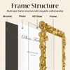 JOJOWISE 4x4 Picture Frame, Gold Ornate Leaf Texture Handmade Resin