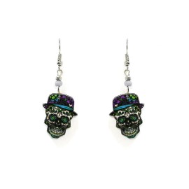 Mia Jewel Shop Day of the Dead Sugar Skull Graphic Earrings Dia de los Muertos Jewelry NOLA Art