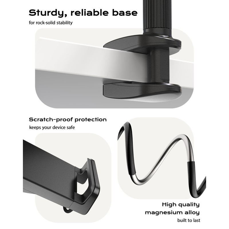Stouchi Gooseneck Kindle Holder with Remote Page Turner for Bed
