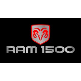 Eurosport Daytona Black Dodge Ram 1500 Red Lazer Tag Etched Logo Premium Acrylic License Plate