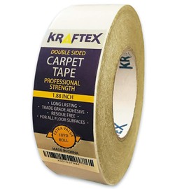 Double Sided Carpet Tape Heavy Duty for Area Rugs, Tile Floors [30ft/10 Yrd, 1.88 inch] Rug Gripper Tape with Strong Adhesive 2 Sided Stick for Concrete, Outdoors, Indoors, Laminate, Hardwood, Runners