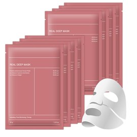 Mascarillas Faciales，Collagen Mask,Mascarilla de biocolágeno， Hidratación Duradera,Reduce los poros, Mejora la elasticidad. (8PCS)