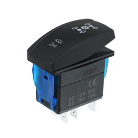 X AUTOHAUX 4X4 2X4 Rocker Switch 5Pin On-Off Blue LED Light 12V/24V Wires Kit
