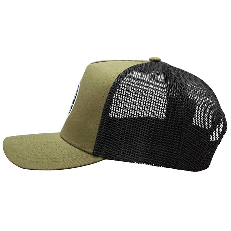 Bexxwell Trucker Cap Olive Green/Black with Logo Patch (Perfect Fit,