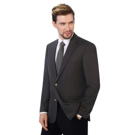 P&L Men's Modern Fit Two-Button Blazer Lightweight Sport Coat Casual Stretch Suit Jacket for Business & Daily Wear Grey
