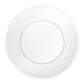 Party Essentials 40-Count Hard Plastic 9" Lunch/Dinner Plates with Swirled Rims, White