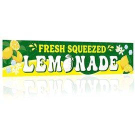 LIRAVENO Lemonade Sign Vinyl Banner - 2 x 10 ft Lemonade Stand Supplies