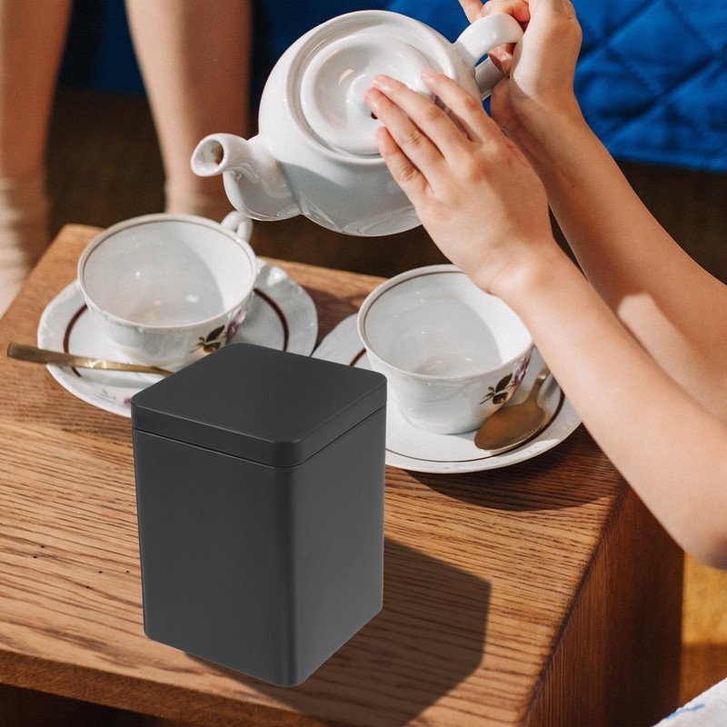 HEMOTON Square Tea Tins Canister with Airtight Lids Tea Storage