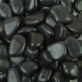 SHIZWU 1-2Inch Natural River Rocks,10LB Black Polished Pebbles for Garden Landscaping. Fish Tank Decorative River Rocks, Vase Filling Pebbles, Outdoor Decorative River Rocks