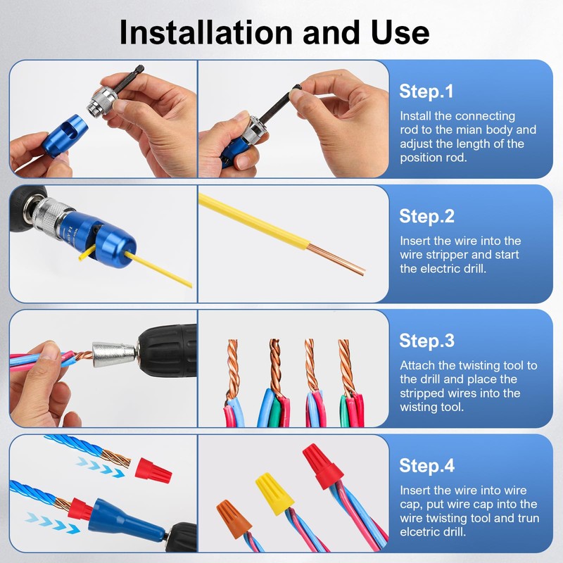 Wire Stripper for Drill, AWG 6/8/10/12/14 Gauge Electric Twister Tool