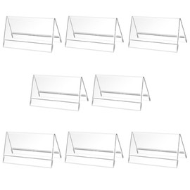 Acrylic Label Holder, Pack of 8 Label Holders Made of Transparent Acrylic, Transparent Acrylic Price Tags, Slanted Business Cards Display for Office, Supermarket, Conference and School, 9 x 6 cm