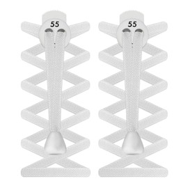 55 Sport FLAT Elastic Lock Shoelaces (White)