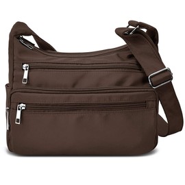 VOLGANIK ROCK Shoulder Bag for Women, Multiple Pockets, Handbag, Shoulder Bag, Waterproof RFID Shoulder Bag for Daily Use, Messenger Bag, Travel Bag, coffee