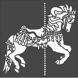 Unbranded 1- 8x8 inch Stencil, (NA-13) Carousel Horse (6mil)*****