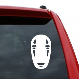 Black Heart Decals & More Studio Ghibli / No Face Mask Vinyl Decal | Color: White | 5" tall