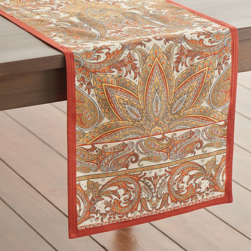 Maison d' Hermine Kashmir Paisley 100% Cotton Table Runner Farmhouse
