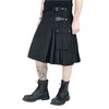 NORTH EDGE Men's Scottish Black Utility Cotton Kilt Fashion Sport