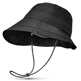 Sukeen Lightweight Bucket Hat for Women Quick-Dry Hiking Hat Packable Foldable UV Sun Hat for Outdoor Activities, Black, One Size-Large