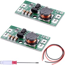 DKARDU 2 pcs Adjustable LED Driver Board DC 6-25V 30-900mA 20W PWM Controller DC-DC Step-Down Constant Current Converter with red and Black Cable Screwdriver