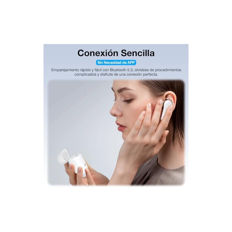 1 Hora Audífonos Inalámbricos Bluetooth In Ear con Control Táctil