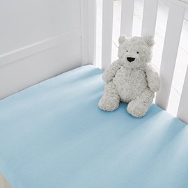 Lancashire Textiles Cotton Flat Pram Sheet - Soft & Durable Baby Flannelette Brushed Cotton Pram Moses Crib Sheet in Blue - 100% Brushed Cotton (75 x 100 cm)