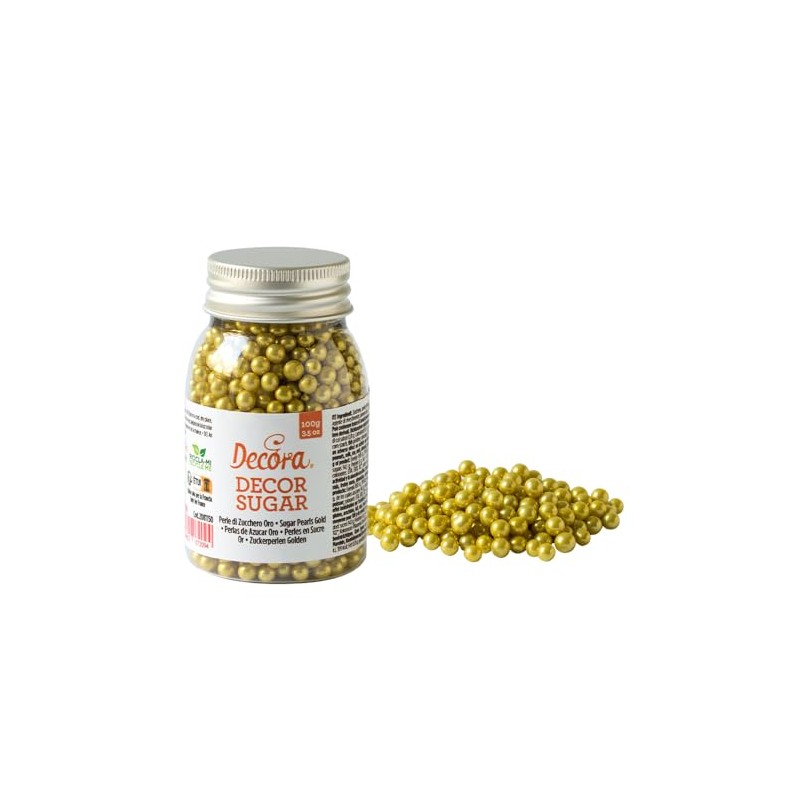 Decora 2081151 Confezione Da 100 G Perle Di Zucchero Oro