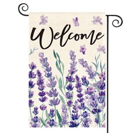 YBTLhome Welcome Spring Lavender Spring And Summer Garden Flags Double-Sided Print Home Decor, Outside Decor, Yard Decor, Garden Decor, Holiday Decor(No Flagpole) 12 * 18in/30 * 45cm
