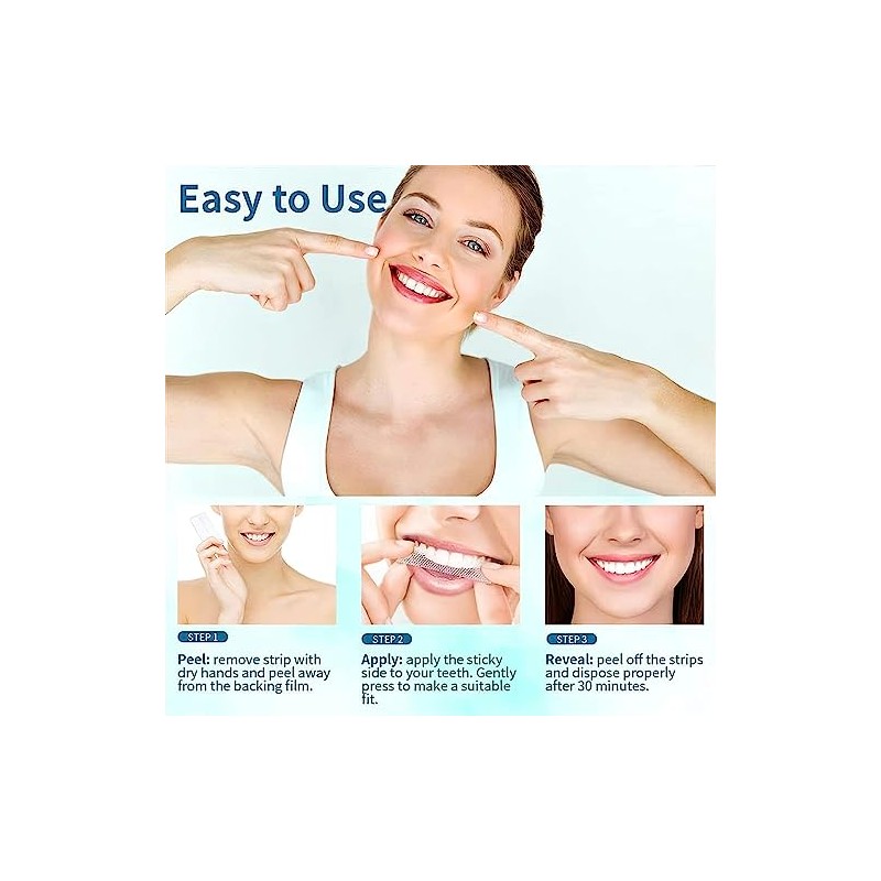 Bluemega Tiras Blanqueadoras Dentales, para Dientes Sensibles 7 Pares