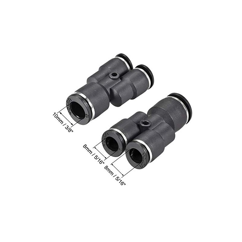 sourcing map Plastic Connect Y Splitter Push to Tube Fittings