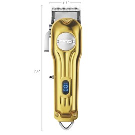 DSP Professional Hair Clipper for Men, Cordless Hair Cutting with LED Display, Barber Clipper USB Rechargeable, Gifts for Men (Gold)