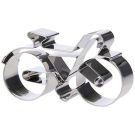 Staedter Road Bike or Bicycle Embossing Cookie Cutter, 9 cm, Stainless Steel Silver, 9 x 30 x 30 cm