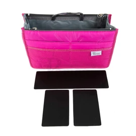 Periea 'Chelsy' Premium Handbag Organiser Insert: Structured Travel Pouch for Tote Bag, Purse Insert for Efficient Bag Organisation - Medium, Bright Pink