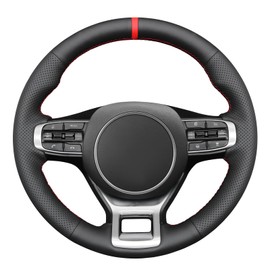 MEWANT Hand Stitch Steering Wheel Cover Wrap for Kia Sportage 2022-2023 / K5 (GT/GT-Line) 2021-2022 Steering Wheel Accessories for Kia Sportage K5(for O-Shape)