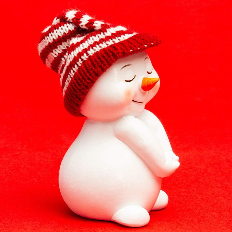 SIKORA DK32 Snowman with Knitted Hats Decorative Figures for Christmas