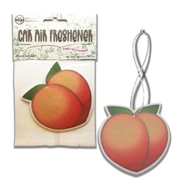 (Pack of 4) Fruity Fruit Air Fresheners - Automotive Accessory - Car Hanging Air Fresheners (Peach)