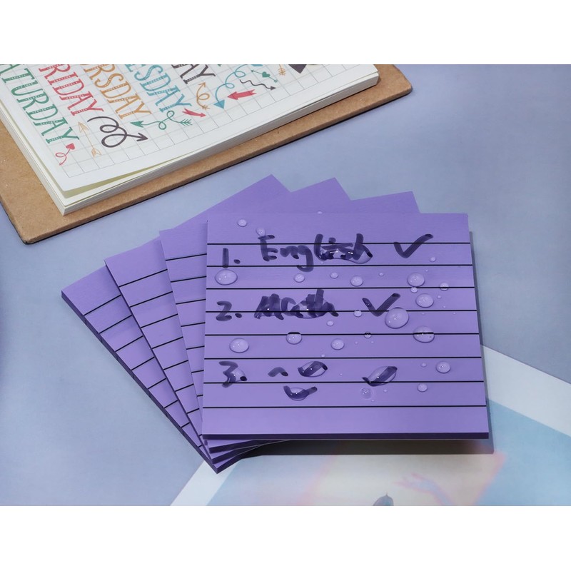 ONLYKXY 4 Pack Transparent Sticky Notes 7.6x7.6CM Self-Stick Book Tabs
