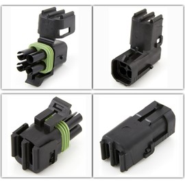 4-PIN (2x2 Conductor) 20 amps 18 20 GA, Weather-Pack Series, Sealer Terminals, Housing Male & Female Quick Disconnect QD Splice Kit