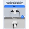 BEONDON Angled Outlet Extender, 3 Way Outlet Splitter, Plug Expander