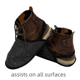 CUTSUGOK Felt museum slippers overshoes shoe covers overslippers for floor protection against dirt and scratches, craftsman slippers dark grey M (7-11 UK)