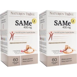 Natures Trove SAM-e Natures Trove Adenosyl Methionine 400mg 120 caplets 2 packs, 60 counts (2 packs), 60 tablets / Natures Trove SAM-e 네이처스 트로브 아데노실 메티오닌 400mg 120카플렛 2팩, 60 카운트 (2개 팩), 60정
